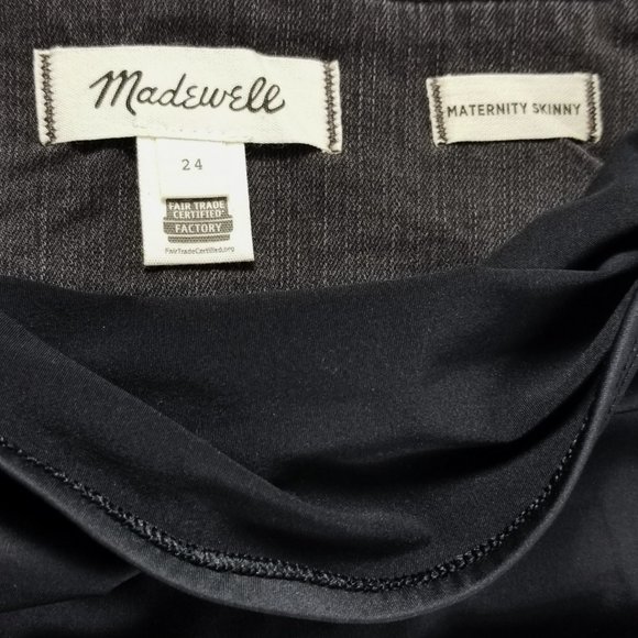 Madewell Maternity Over-the-Belly 2nd 3rd Trimester Skinny Jeans Faded Black 24 - Picture 7 of 12